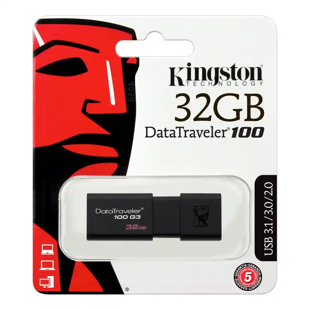 Kingston Memoria De 32Gb Datatraveler 100 Con Velocidad 3.1 Original