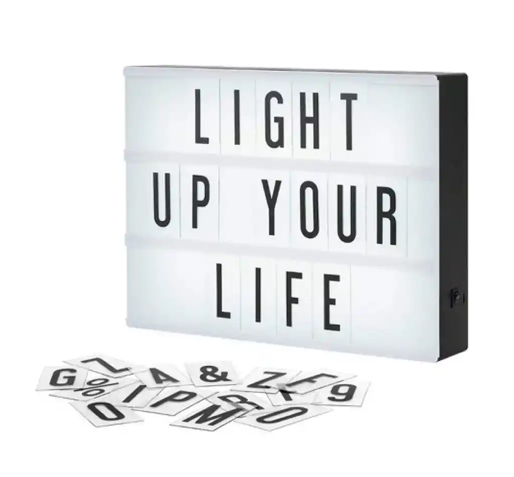 Tablero Led Letras Caja Luminosa Light Box Decoración Vintage 