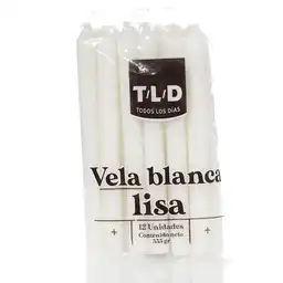 T/L/D Vela Blanca Lisa para Todos los Días