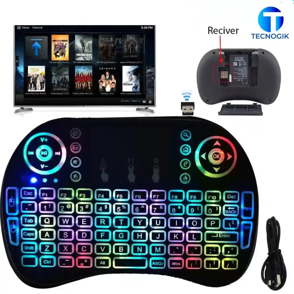 Mini Teclado Inalámbrico con Panel Táctil RGB