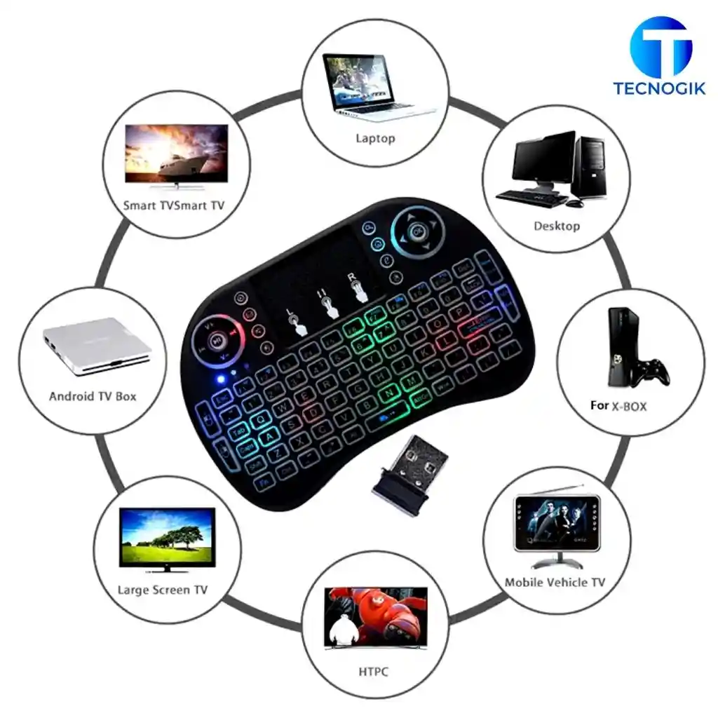 Mini Teclado Inalámbrico con Panel Táctil RGB