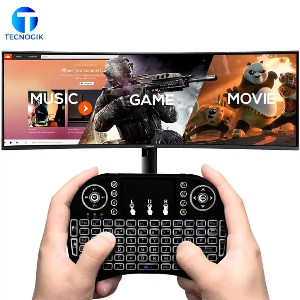 Mini Teclado Inalámbrico con Panel Táctil RGB