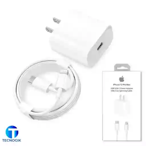 Cargador 20W iPhone - Entrada Tipo C a Lightning