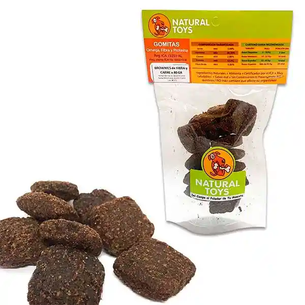 Natural Brownies De Proteina Y Fibra (Para Perros) 80 Gr