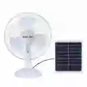 Ventilador Abanico De Mesa Portátil Recargable con Panel Solar y Adaptador HS-128