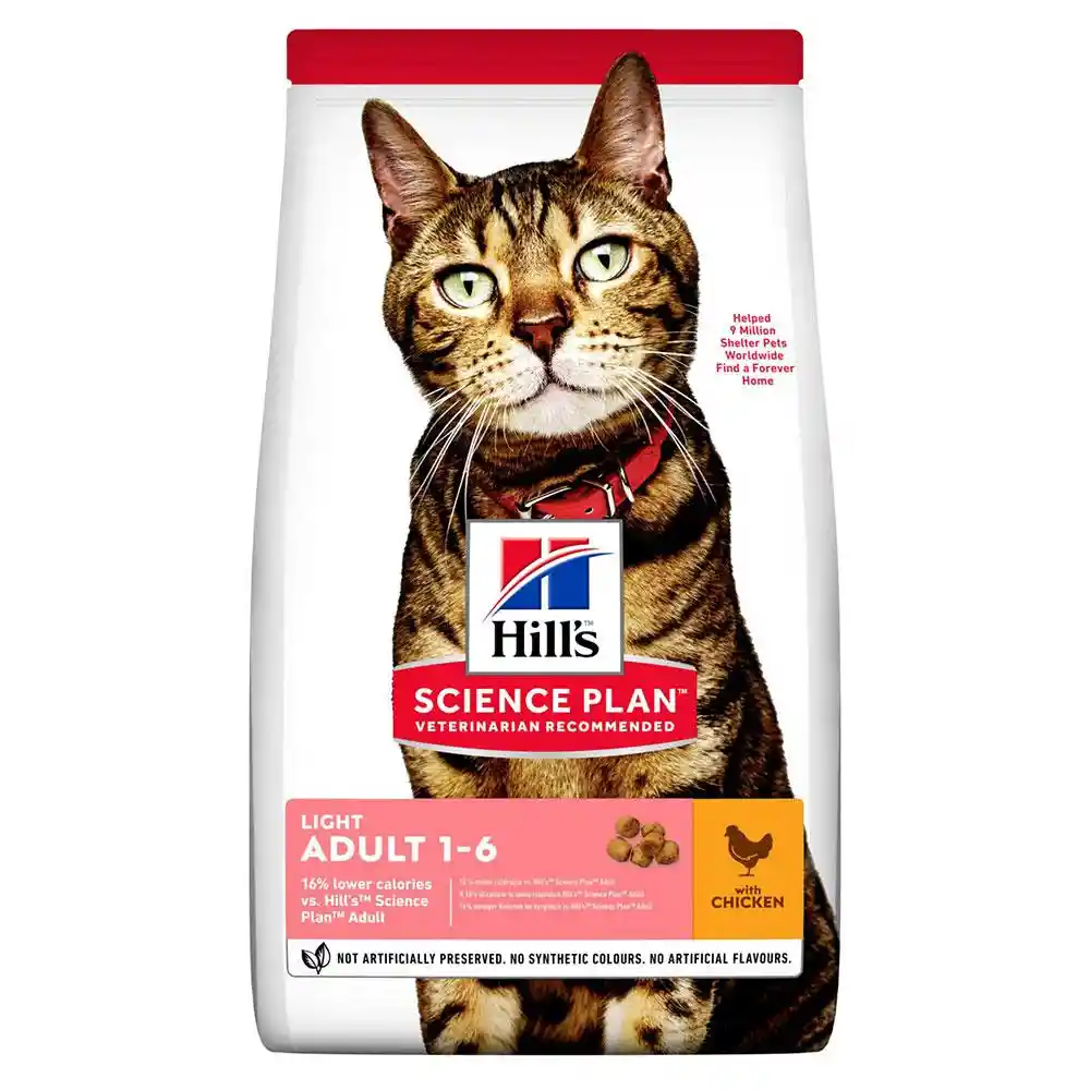 Hills Science Plan Light Alimento Gatos Adultos Pollo 7Lb
