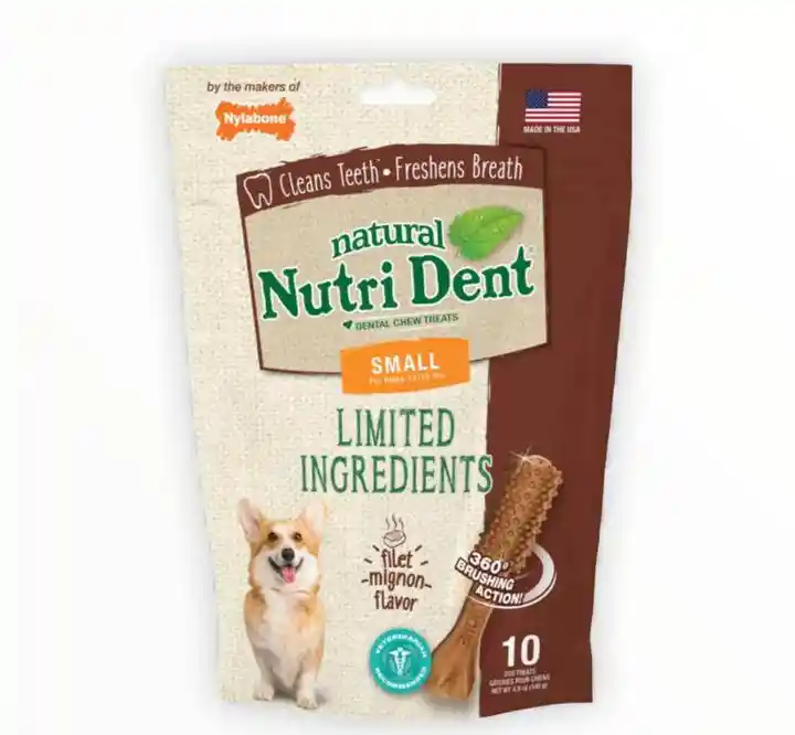 Nutri Dent aliento fresco tamaño pequeño sabor filet mignon