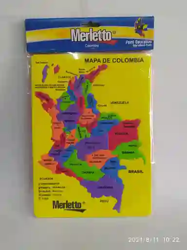 Mapa de Colombia Rompecabezas en fomi