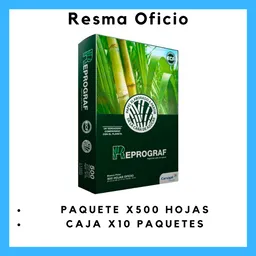 Paquete Resma Reprograf Oficio X500 Hojas 75g Blanca