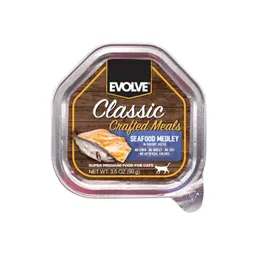 EvolveCat Classic Bandeja Crafted Meals Seafood Medley 3.5 Oz - 99 Gr