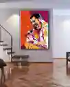 Kit Lienzo con diseño enumerado de 60*40 cms, Bastidor en Madera Freddy Mercury