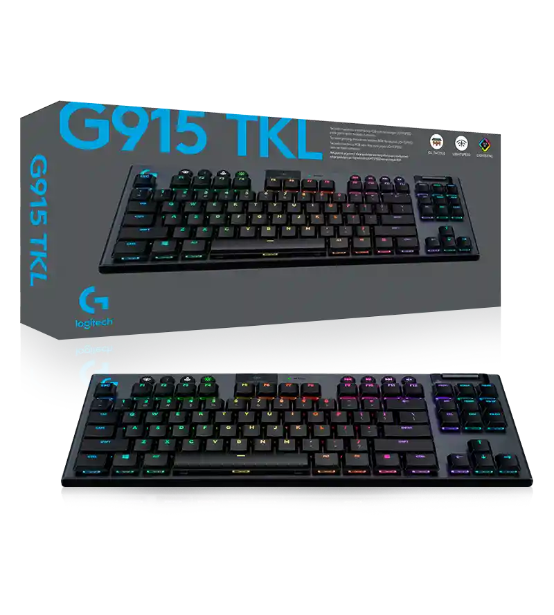 Teclado Gamer Inalámbrico Logitech G915 Tkl Lightspeed Rgb Negro