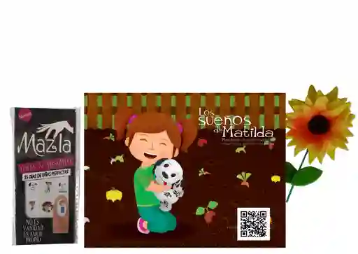  Cuento: Manchas es un perro rescatista + sticker para uñas con los personajes del cuento + flor 