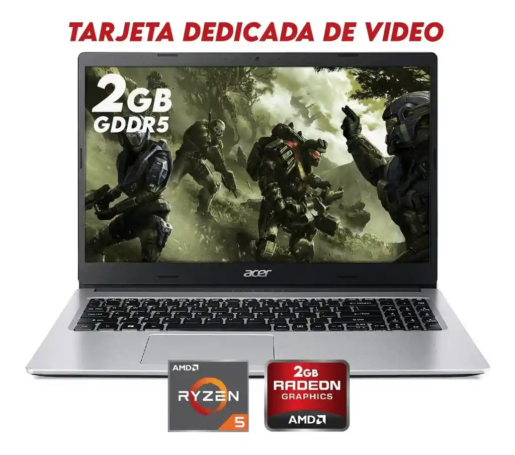 Acer Portátil A315 Ryzen 5 3500 12Gb 120Gb Ssd + 1 Tb Tv 2Gb