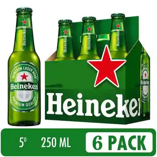 Heineken Cerveza Six Pack Botella X 250 Ml