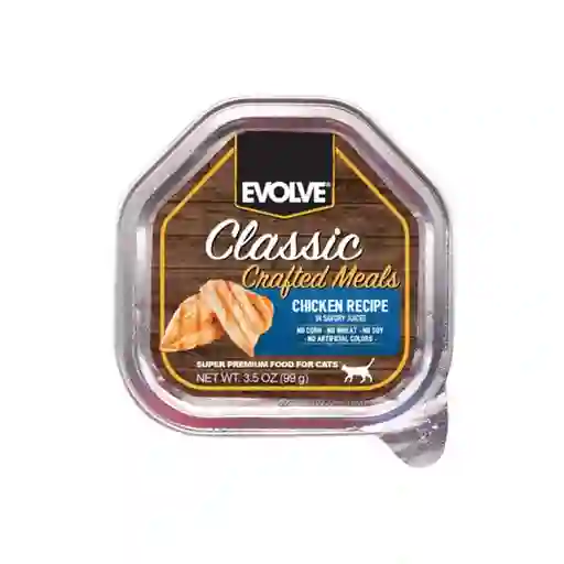 EvolveCat Classic Bandeja Crafted Meals Pollo - 3.5 Oz - 99 Gr