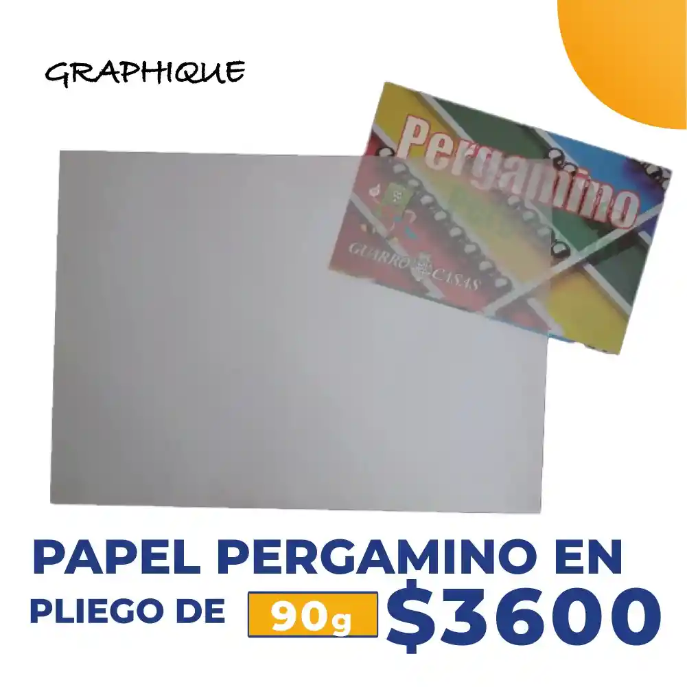 Papel pergamno en pliego 90g