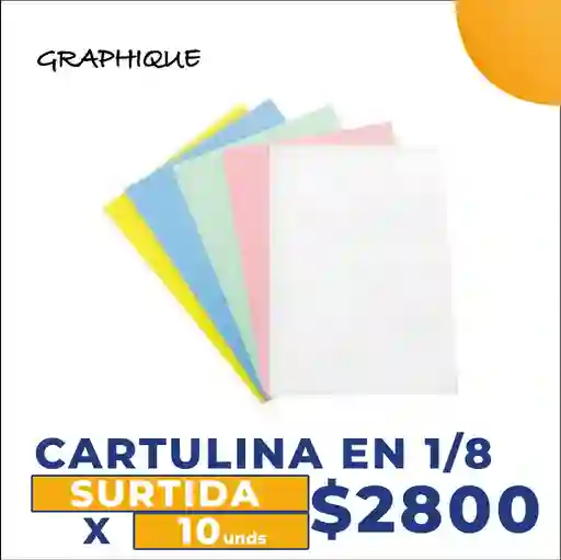 Cartulina en 1/8 surtida x 10