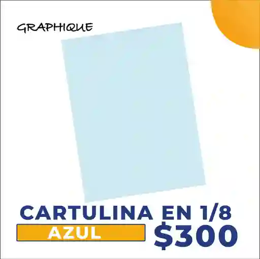 Cartulina en 1/8 azul 