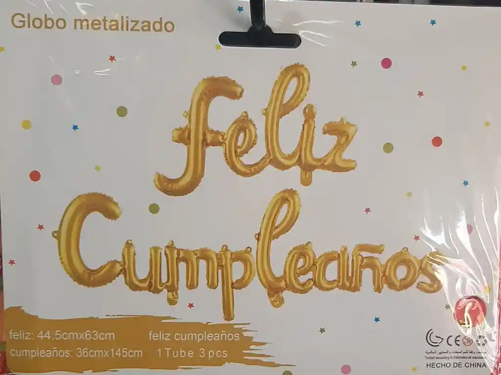 Globos Feliz Cumpleaños Dorado