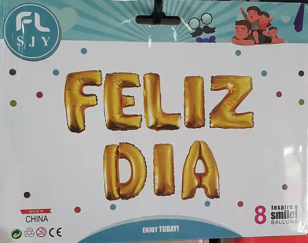 Globos Feliz Dia Dorado