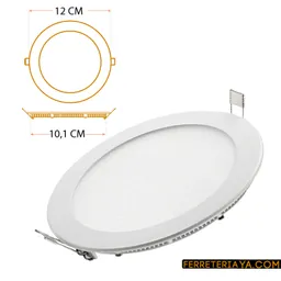 Panel Led Redondo Incrustar 6W Luz Blanco 