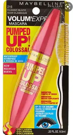 Maybelline Pestañina Pumped Up Colossal De A Prueba De Agua.