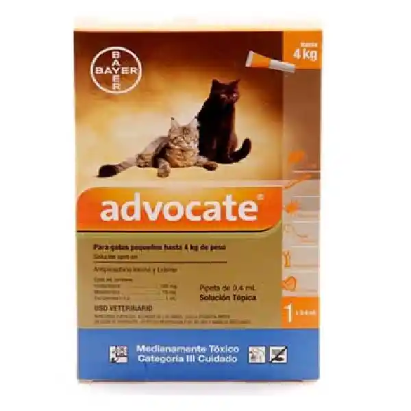 Advocate Gatos X 0.4 Ml - Hasta 4 Kg