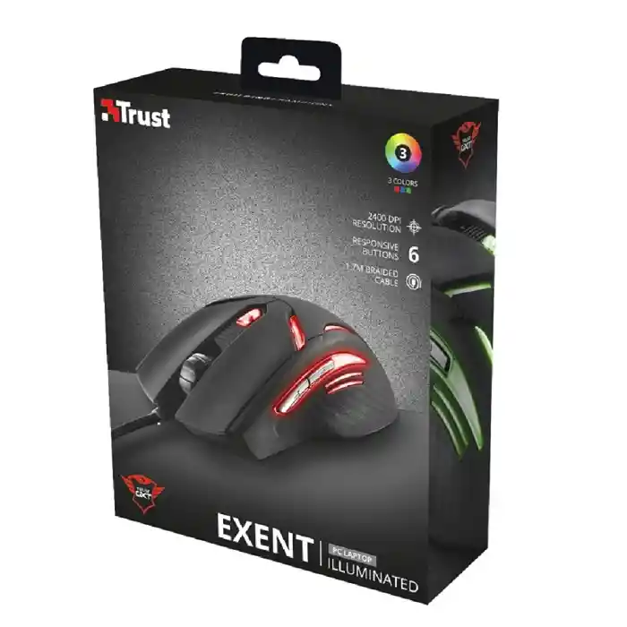 Trust Mouse 19509 Gamer Alambrico Gxt 152 Exent Negro