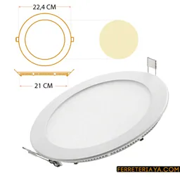 Panel Led Redondo Incrustar 18W Luz Calida