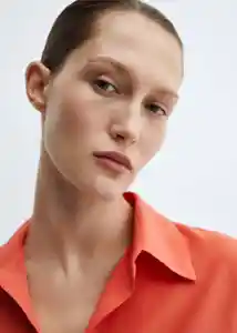 Camisa Lima Coral Talla L Mujer Mango