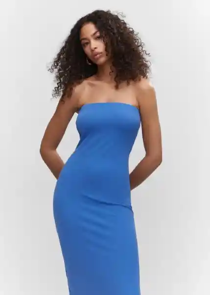 Vestido Cruyi Azul Talla S Mujer Mango