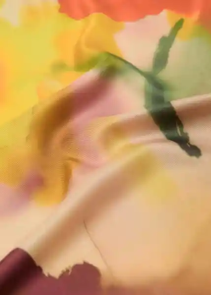 Pañuelo Marcela Amarillo Talla 99 Mujer Mango