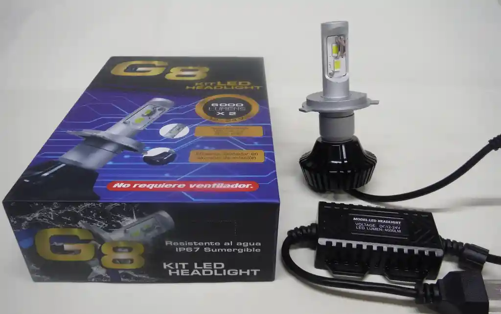 Kit (2) Bombillo Led Cree H4 6000 Lumens G8 Para Carro-moto