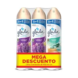 Glade Ambientador Aerosol 3 unidades, 400ml cada uno