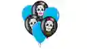 Globos Catrina X6 Unidades R12 Frida Catrina Fiesta Mexicana