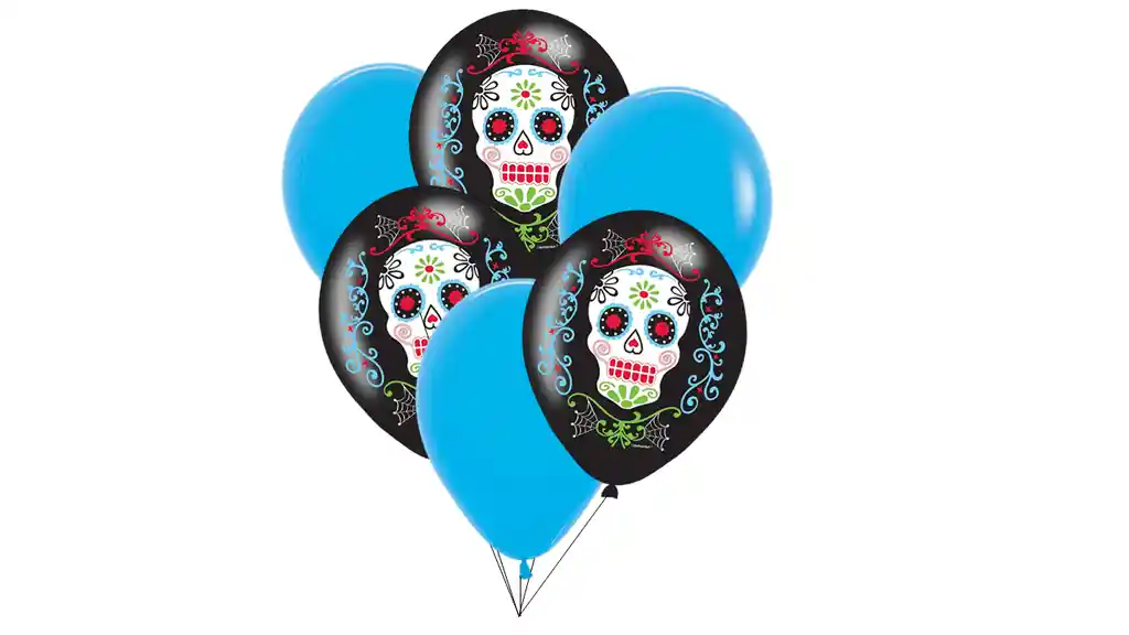 Globos Catrina X6 Unidades R12 Frida Catrina Fiesta Mexicana