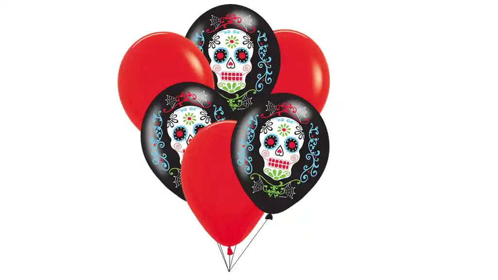 Globos Catrina X6 Unidades R12 Frida Catrina Fiesta Mexicana