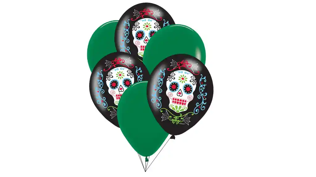 Globos Catrina X6 Unidades R12 Frida Catrina Fiesta Mexicana