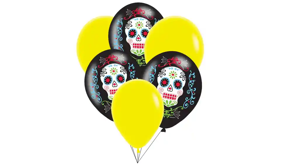 Globos Catrina X6 Unidades R12 Frida Catrina Fiesta Mexicana