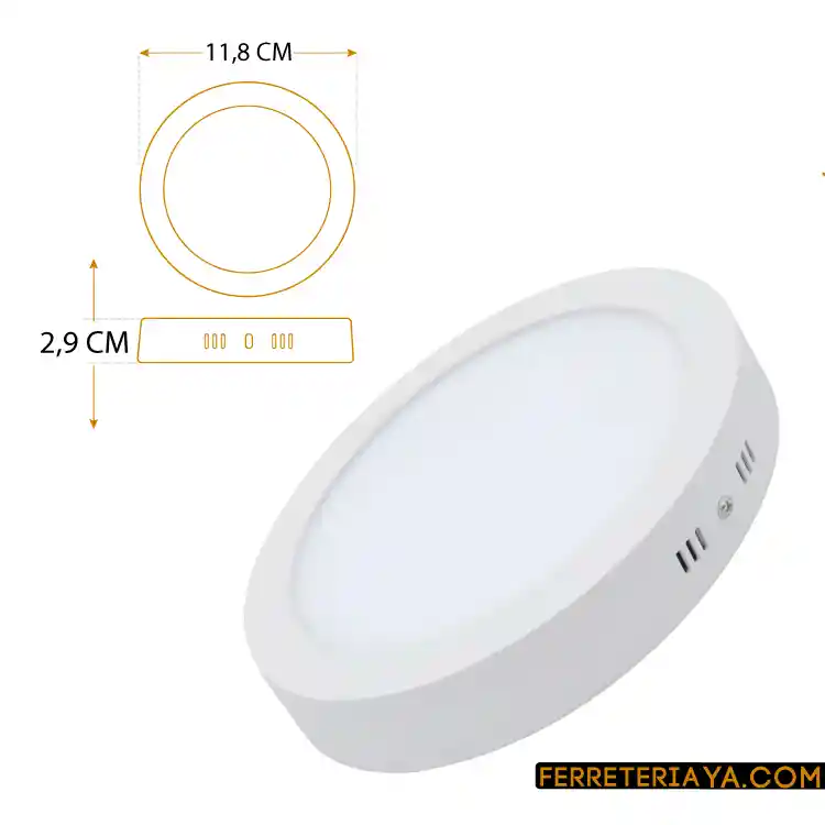 Panel Led Redondo Sobreponer 6W Luz Blanco 