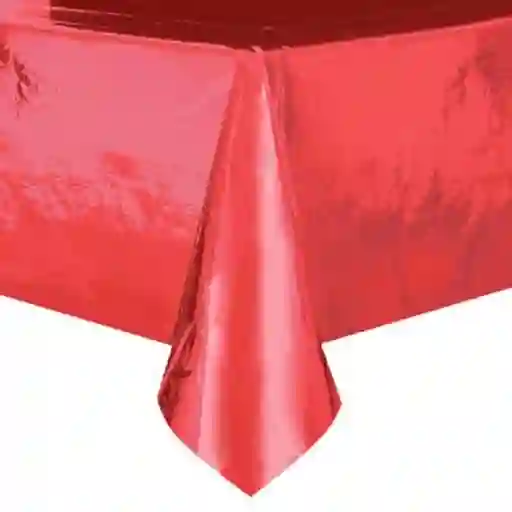 Mantel Plastico Tipo Tela Para Fiestas Rojo