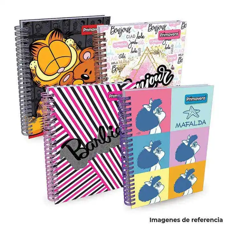 Cuaderno 7 Materias PASTA DURA Argolla Tamaño 105 - Unisex  Diferentes marcas y motivos - Und