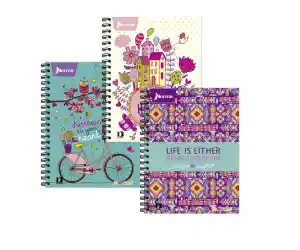 Cuaderno Argolla Cuadros Tamano 105 Mujer Pasta Dura 80 Hojas- Diferentes Motivos