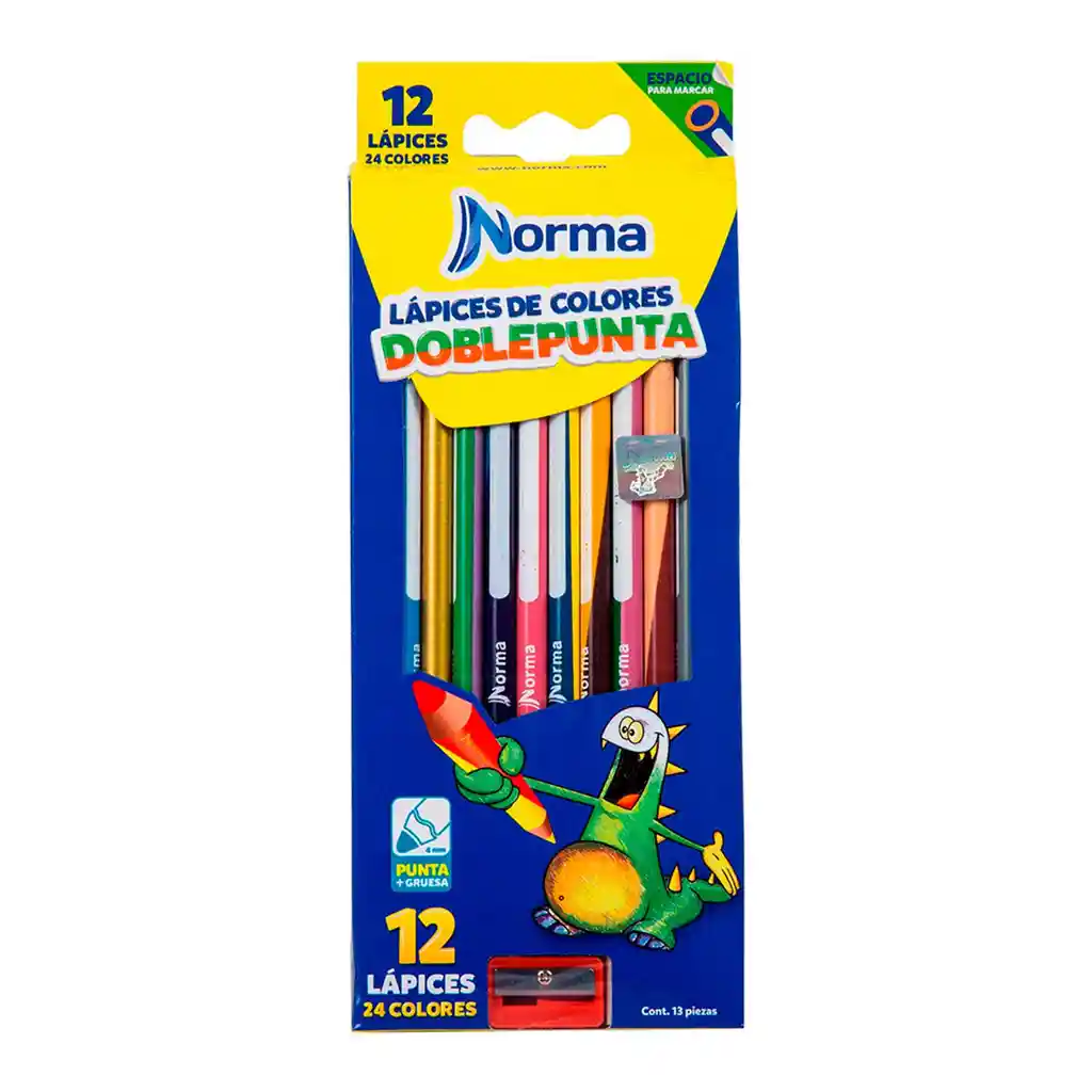 Norma Caja De Colores Doble Punta - 12X24 Unds