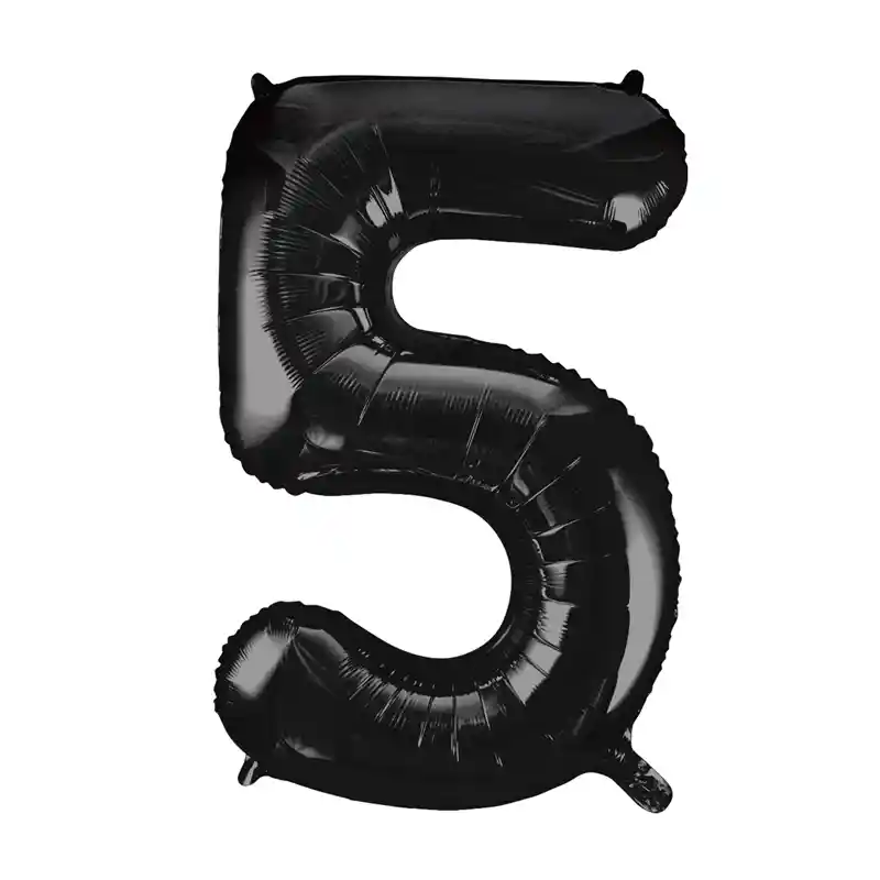 Globos Metalizados De Números Negro 80cm