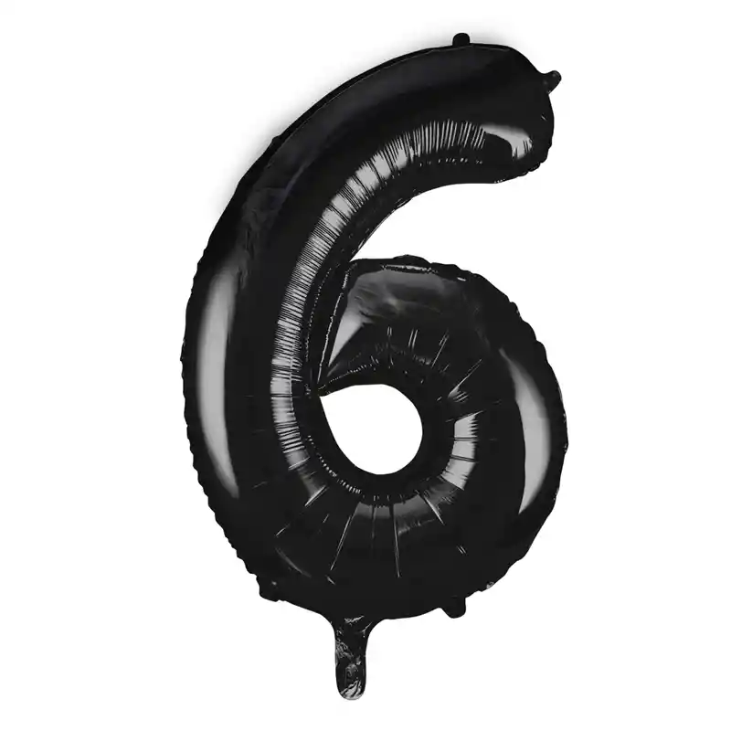 Globos Metalizados De Números Negro 80cm