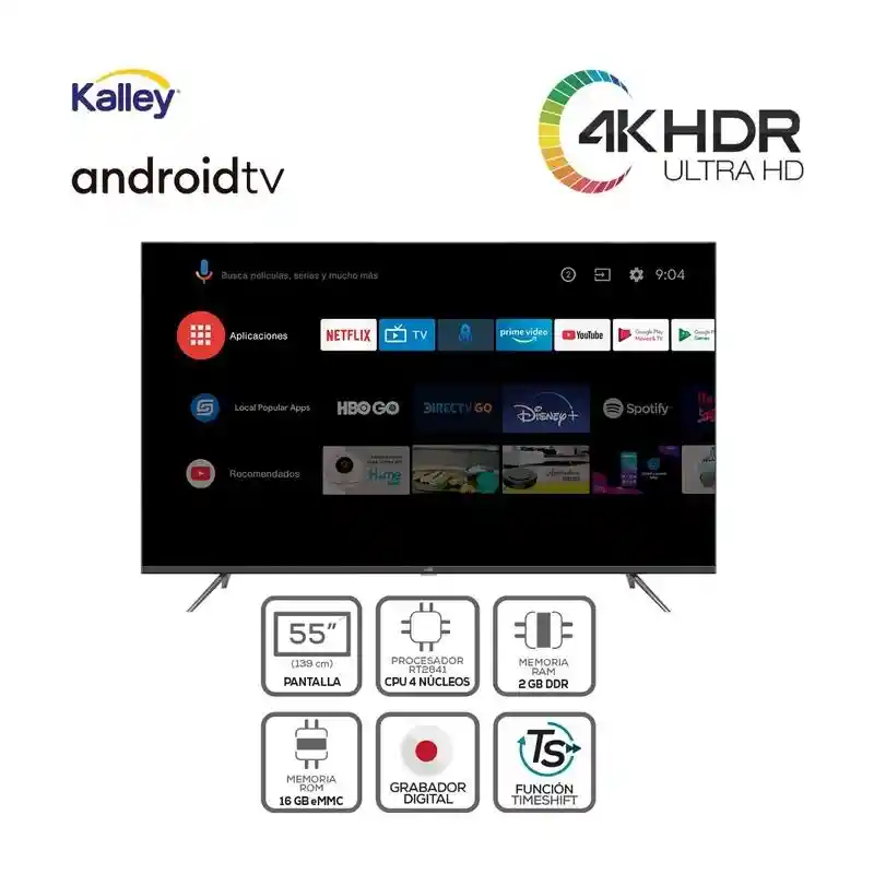 Televisor 55" Kalley Atv55uhd Smart Tv Uhd Led Android