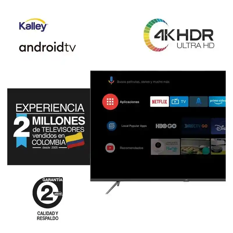 Televisor 50" Kalley Atv50uhd Smart Tv Uhd Led Android