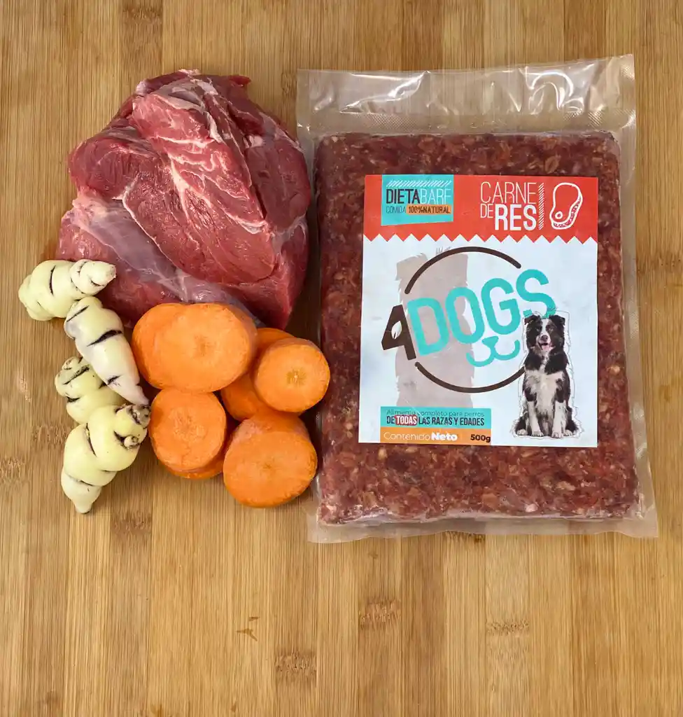 4Dogs carne de res 500g 